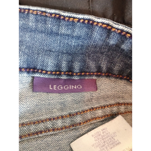 NYDJ Legging Jeans Womens 6 Blue Dark Wash Mid Rise Stretch Lift Tuck Technology - Picture 4 of 14